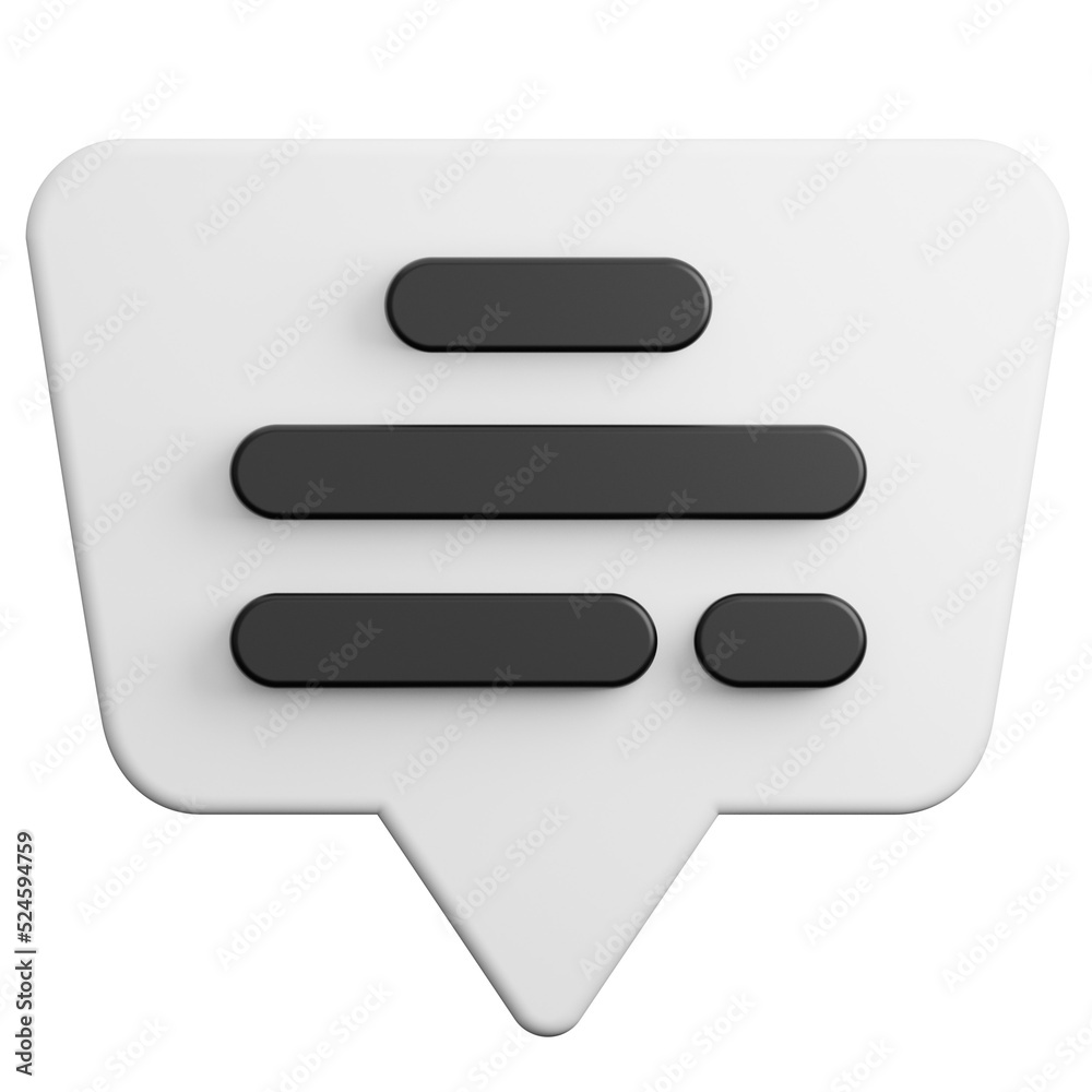 Dialog bubble chat on transparent background. 3D Illustration Dialog bubble chat on transparent background. 3D Illustration