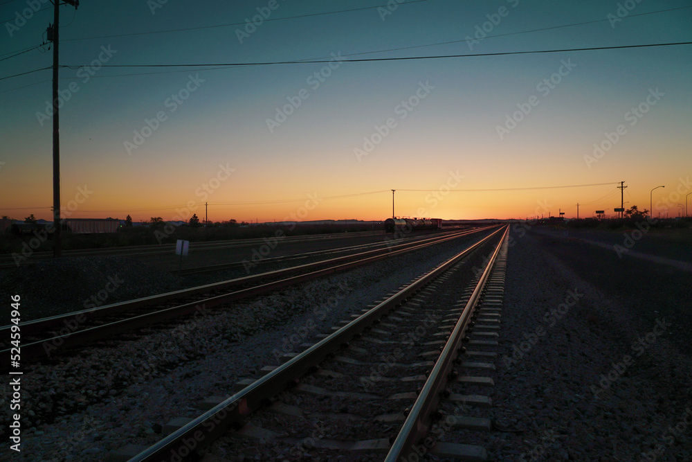 Train Tracks at Sunrise