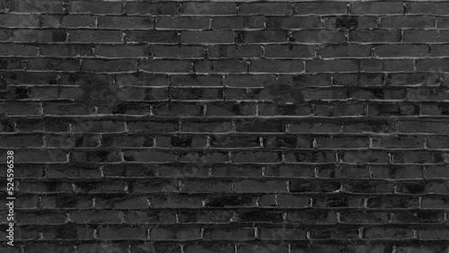 Photo black brick wall, brickwork background for design
