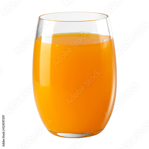 Papier peint Fresh orange juice isolated on alpha layer background.