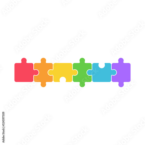 heart color jigsaw Concept of caring for mentally ill children with autism