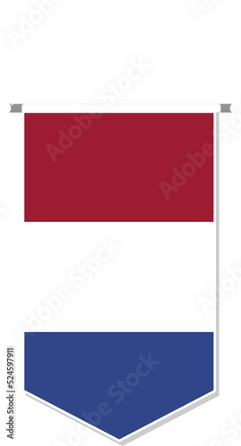 Netherlands flag in soccer pennant, various shape.