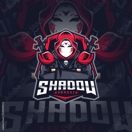 Sahdow Assassin Mascot Esport Logo Design Illustration For Gaming Club