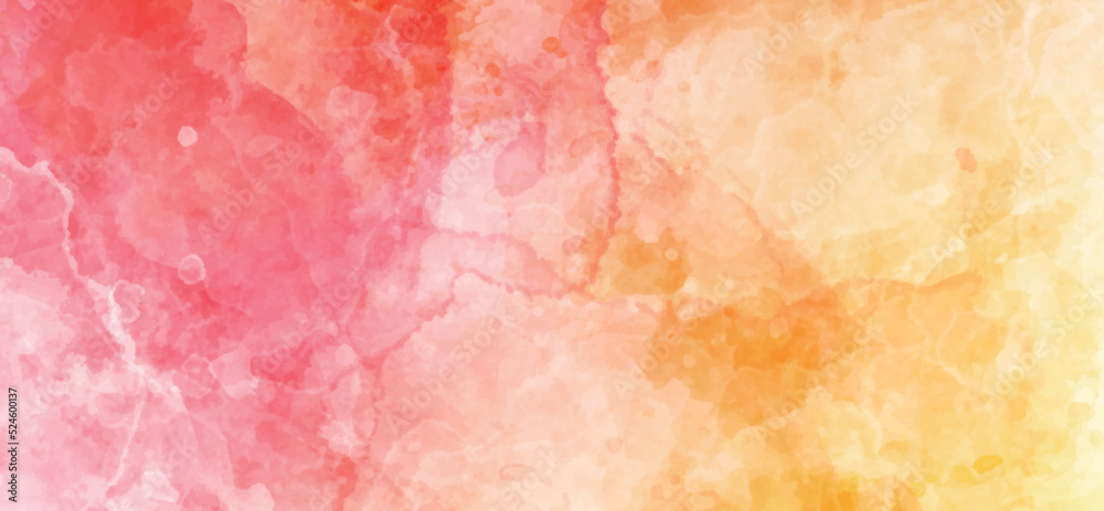abstract watercolor background texture, red and yellow soft watercolor wallpaper