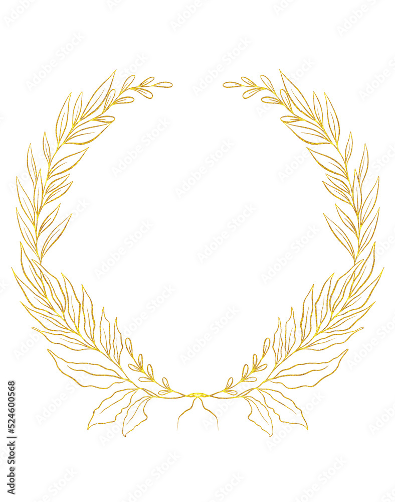 Luxury gold wreath frame Luxury gold wreath frame