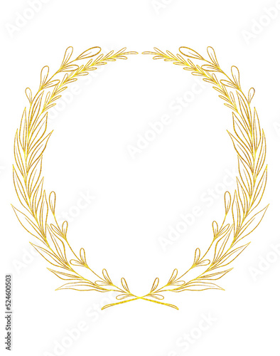 Luxury gold wreath frame 