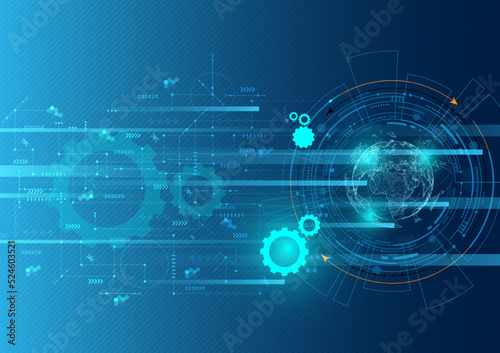 world background image on circuit electronic communication