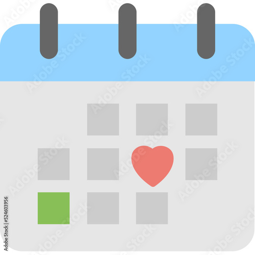 Calendar with Heart Sign 