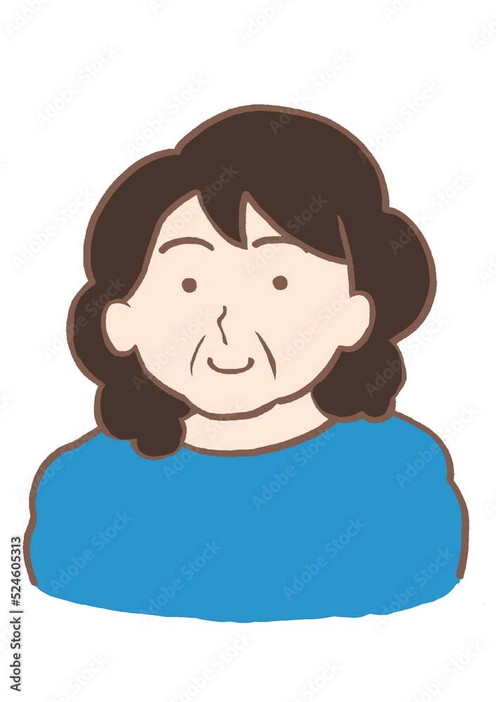 Obraz premium 安心した表情の統合失調症の女性のイラスト