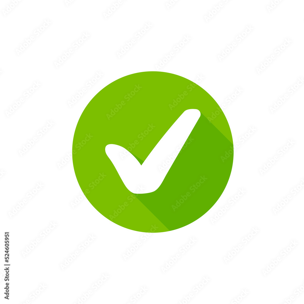 wrong check mark icon long shadow for validation isolated on a white background wrong check mark icon long shadow for validation isolated on a white background