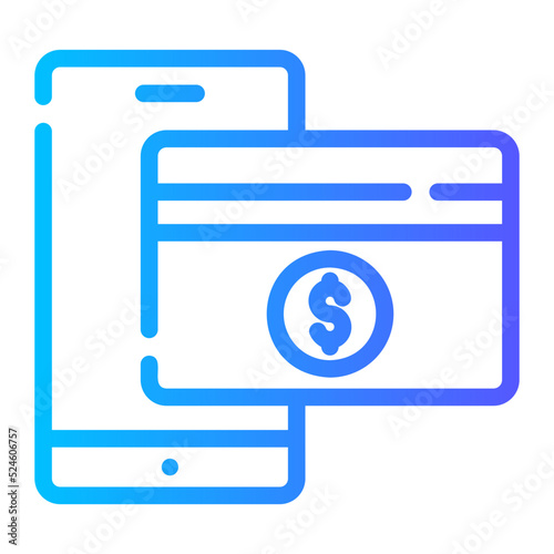 cashless payment gradient icon