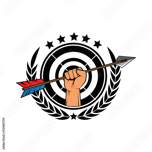 Logo design template with Archery theme, for team, club or event