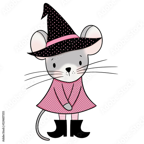 Cute mouse Halloween cartoon character