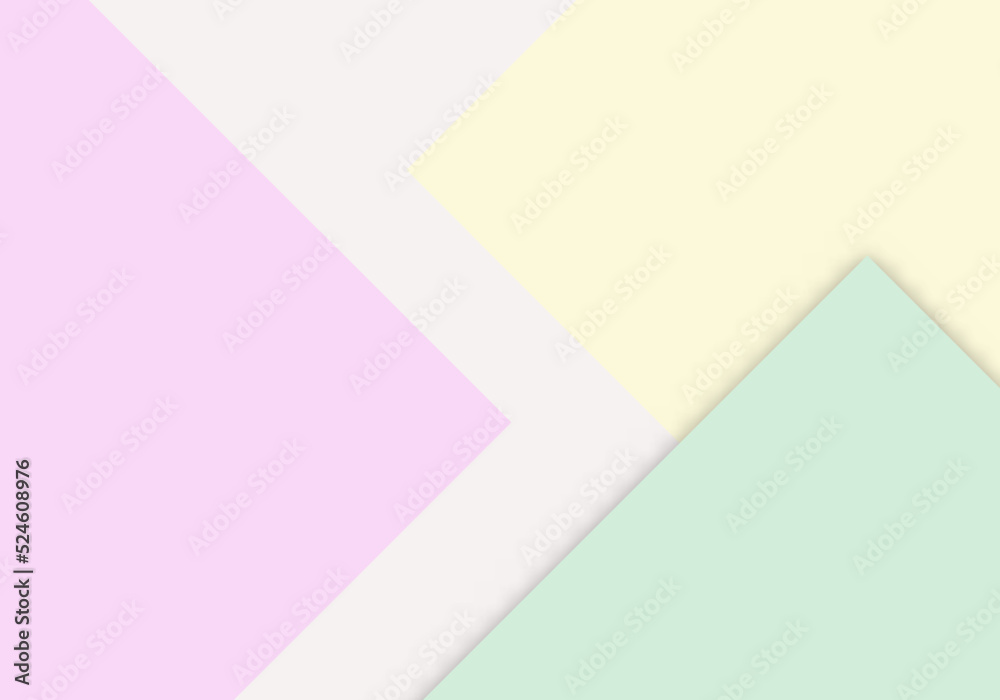 Colorful of Soft Pink, Yellow and Green Paper Cut Background with Copy Space for Text