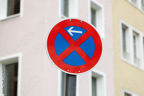 clearway traffic sign in a city street