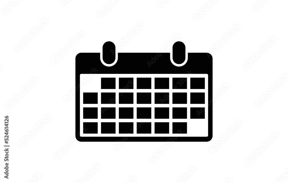 Calendar vector icon. Simple sign solid style. Schedule, date, day, plan, symbol concept. Vector illustration isolated on white background. EPS 10 Calendar vector icon. Simple sign solid style. Schedule, date, day, plan, symbol concept. Vector illustration isolated on white background. EPS 10