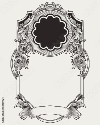 Luxury heraldic frame illustration with ornament 