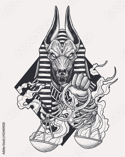 Ancient Egypt God of Anubis illustration
