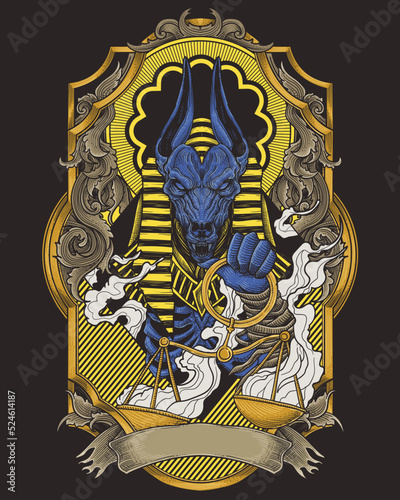 Ancient Egypt God of Anubis illustration
