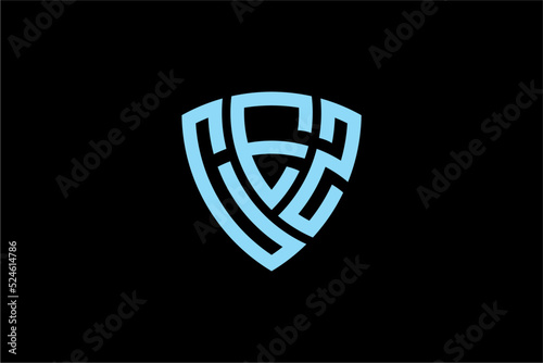 CEZ creative letter shield logo design vector icon illustration photo