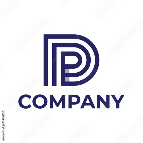 modern letter DP monogram logo design
