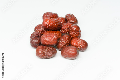Red dates on blank background