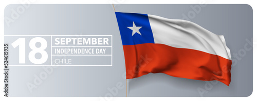 Chile happy independence day greeting card, banner vector illustration