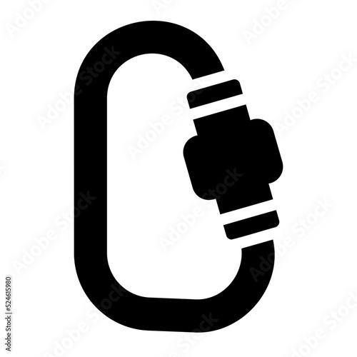 carabiner glyph icon