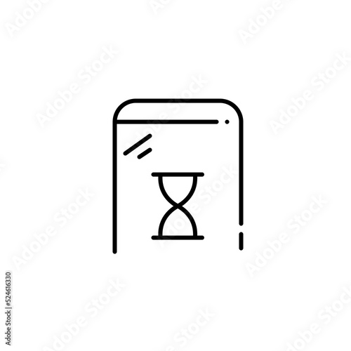 Smartphone screen time limit icon. Pixel perfect, editable stroke design
