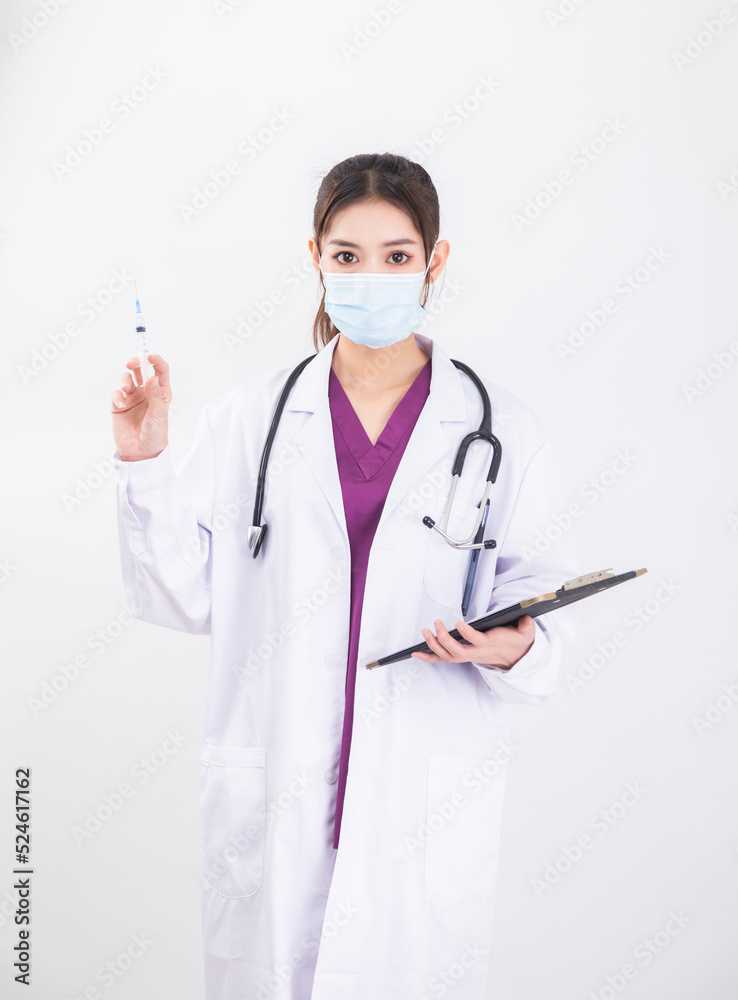 A woman doctor in a white coat