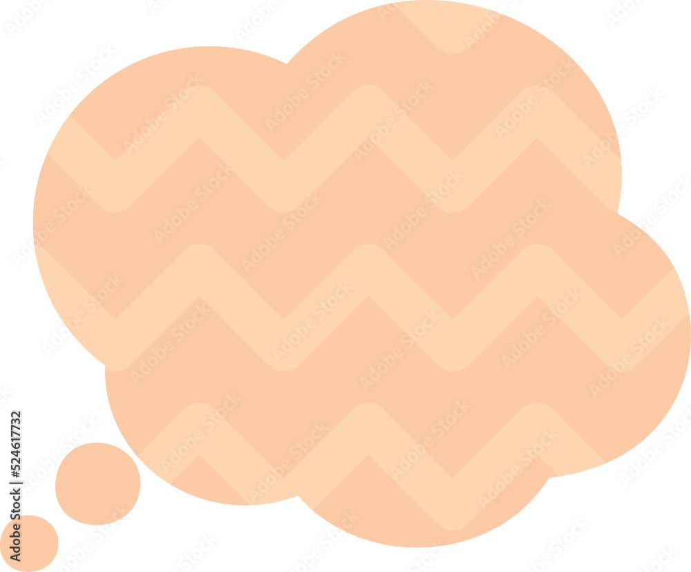 Cute pastel orange chevron hand drawn speech bubble frame icon. Doodle illustration. Cute pastel orange chevron hand drawn speech bubble frame icon. Doodle illustration.