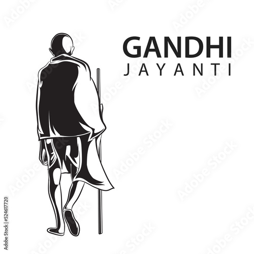Obraz na plátne vector illustration of Gandhi Jayanti