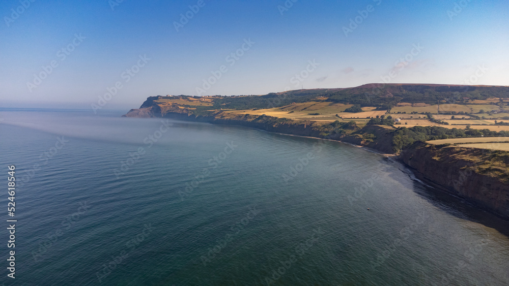 Robin Hoods Bay, Whitby. Aerial view taken by drone.