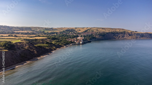 Robin Hoods Bay, Whitby. Aerial view taken by drone.