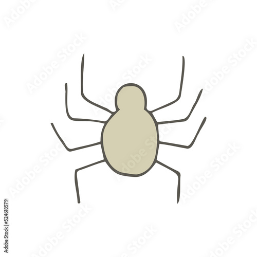 Halloween 2022 - October 31. A traditional holiday, the eve of All Saints Day, All Hallows Eve. Trick or treat. Vector illustration in hand-drawn doodle style. Funny cute spider.