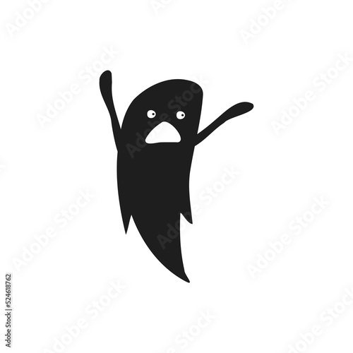 Halloween 2022 - October 31. A traditional holiday, the eve of All Saints Day, All Hallows Eve. Trick or treat. Vector illustration in hand-drawn doodle style. Cute kind ghost.