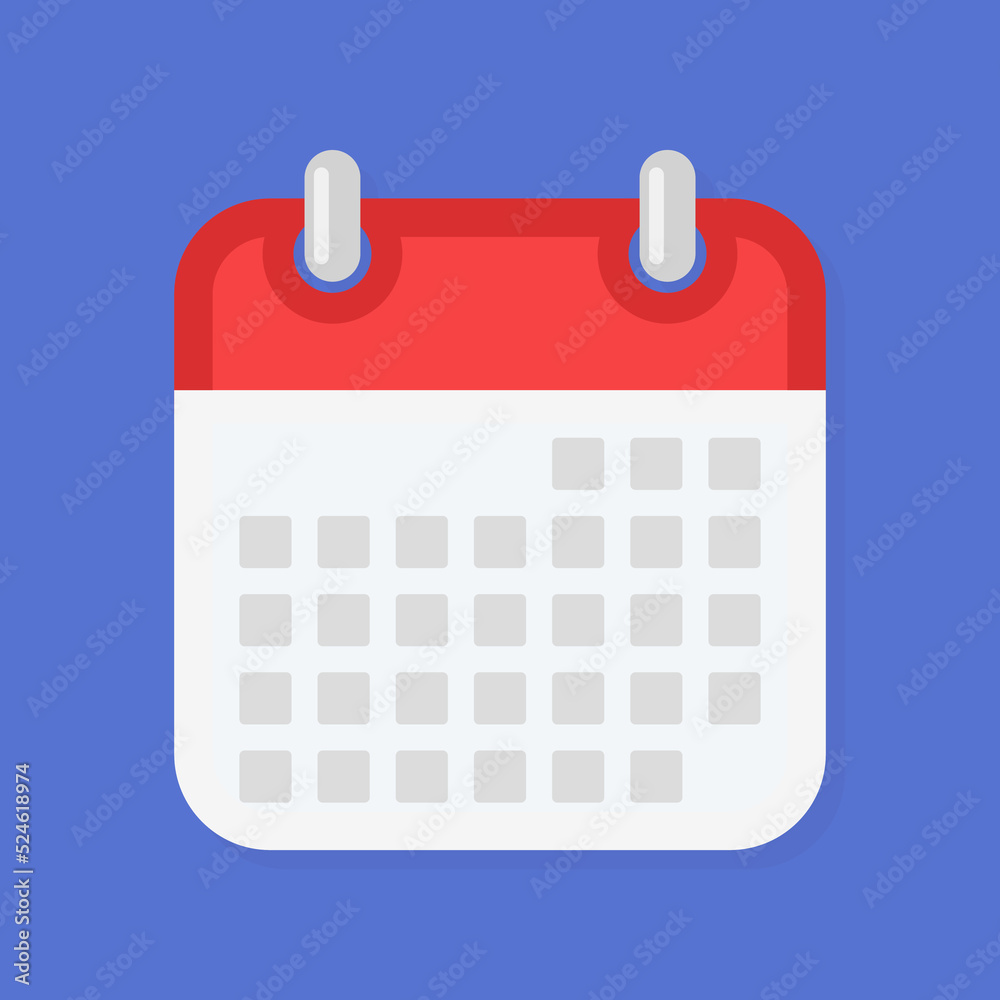 Calendar icon on blue background Calendar icon on blue background