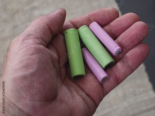 green and pink batteries
