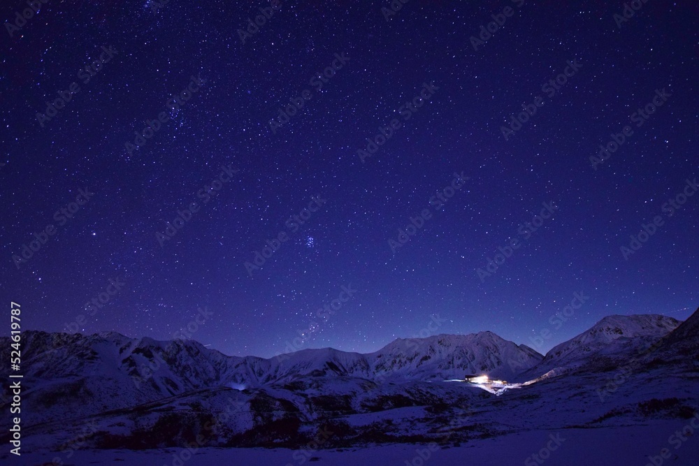 Night scenery in Tateyama alpine, Japan