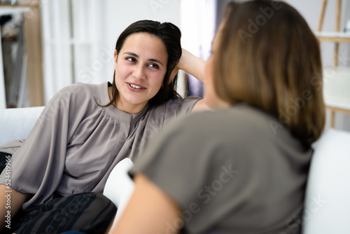 Woman Talking At Home