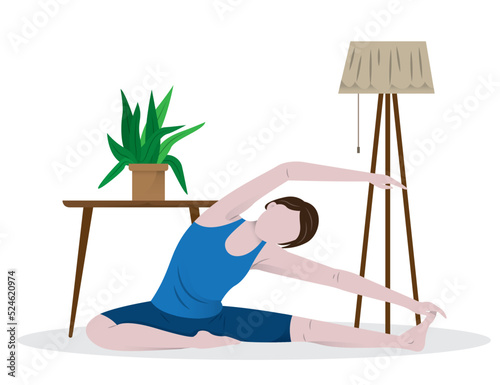 Set of tranquil women with closed eyes and crossed legs meditating in yoga lotus posture. Zen mode