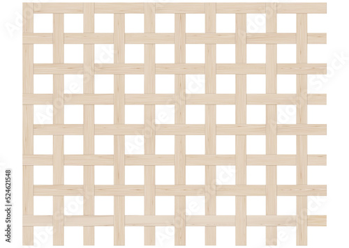 白木の角材を組み合わせた木製の格子　シームレスなパターン