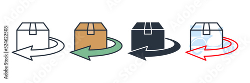 return icon logo vector illustration. Delivery and Free Return symbol template for graphic and web design collection photo