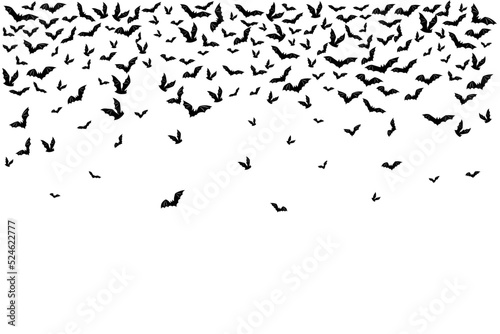 Halloween flying bats. Decoration element from scattered silhoue