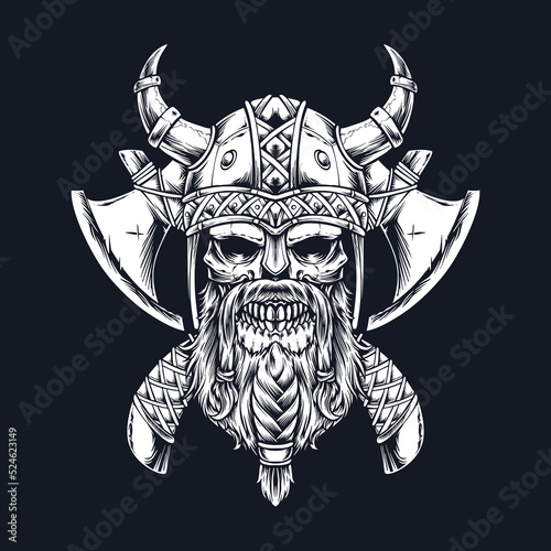 bearded  skull viking with axe illustration.jpg
