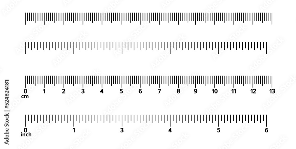 scale ruler centimeter and inch isolated on white background Stock ...