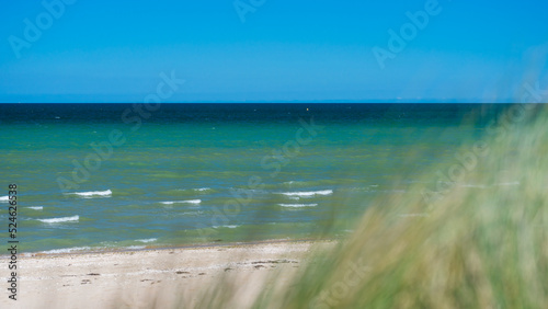 Image with beach, sea and clear blue sky © IonelV