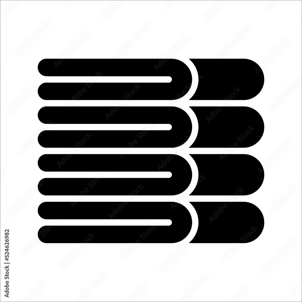 Stack of folded bath towels or napkins vector icon on white background. eps 10 Stack of folded bath towels or napkins vector icon on white background. eps 10