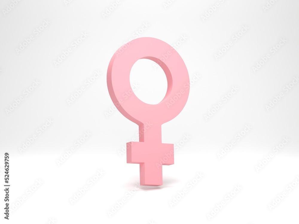 3D illustration, 3D rendering. female gender symbol. Sexual feminist icon. Minimal design element 3D illustration, 3D rendering. female gender symbol. Sexual feminist icon. Minimal design element