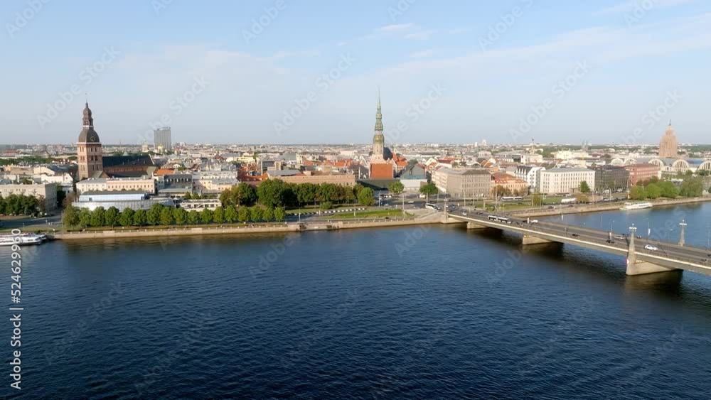 Beautiful aerial view of Riga city, the capital of Latvia. Aerial view of the old town of Riga. Beautiful aerial view of Riga city, the capital of Latvia. Aerial view of the old town of Riga.